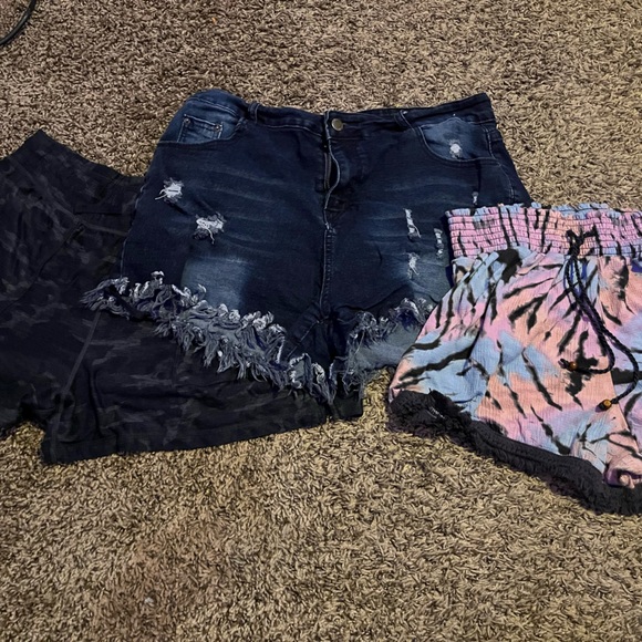Pants - shorts, 3-pack, blue, tie dye & black camo
